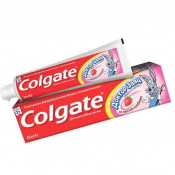 Colgate Доктор Заяц со вкусом клубники 2+
